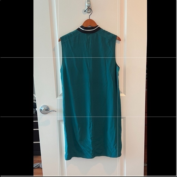 RAG & BONE Ribbed Neck Sleeveless Green Shift Dress Size L - Picture 9 of 16